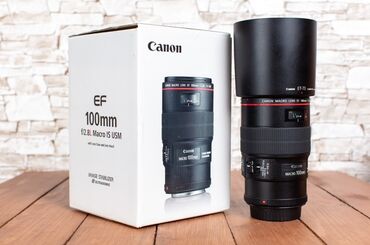 canon obyektiv: Canon EF 100mm 2.8L Macro IS USM çox ideal vəziyyətdədir səliqəli
