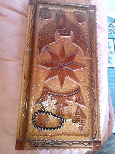 şaxta baba oyunu: Əl işı taxta tavla dəsti - Material: keyfiyyətli bərk ağac, parlaq — 3