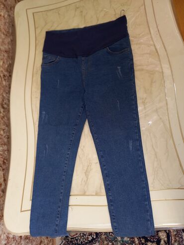 cins şalvar modelleri 2022: Hamiləlik üçün cins şalvar - Model: hamilə şalvarı (jeans) – elastik