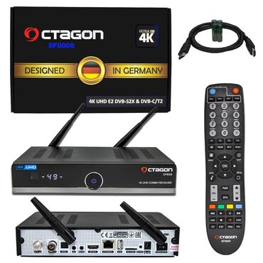 şivaki televizor: Octagon SF8008 4K UHD Kombo Qəbuledici, peyk və kabel kanallarını