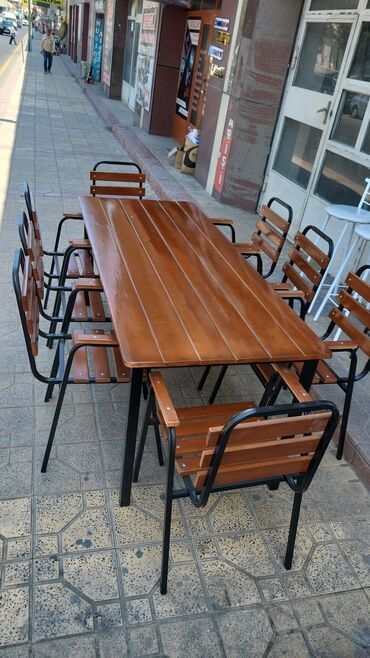 Bağ, çöl masa və oturacaq dəstləri: Yeni, Dördbucaq masa, 4 stul, Açılmayan, Stullar ilə, Taxta, Azərbaycan — 11