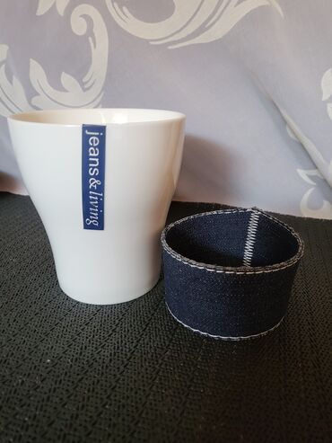 Kuhinjski setovi: Solje nove za kafu,caj Jeans - Living komplet. Solje sa porcelanskim — 10