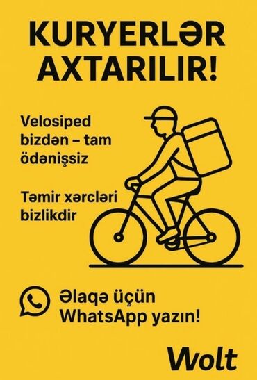 Marketinq, Reklam və PR: Wolt ☑️ kuriyeri ol aylıq 3000 aznə qədər qazanmaq zmümkündür ✅
