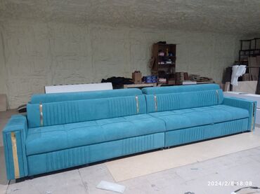 нова мебель бишкек: Прямой диван, цвет - Зеленый, Новый