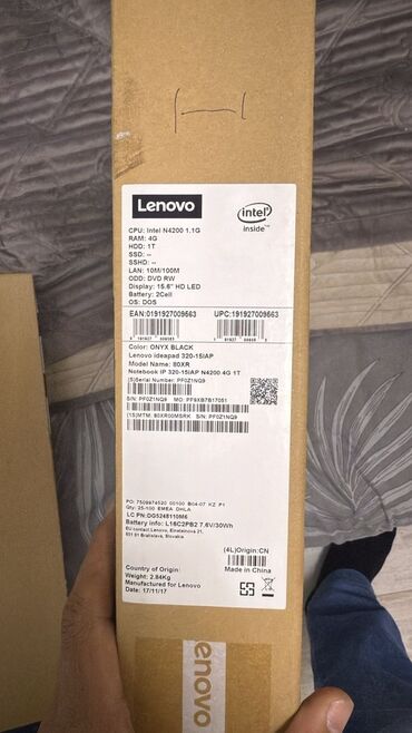 ноутбуки редми: Lenovo, 4 ГБ ОЗУ, Intel Core i5, 15.6 ", Новый, память HDD