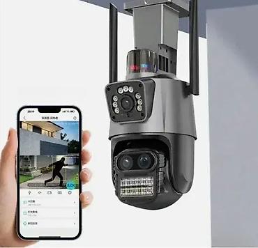 fixni telefoni: Wifi dupla kamera sa 3 sočiva – UltraHD sigurnosna kamera Dobro došli — 1