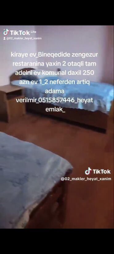 Uzunmüddətli kirayə evlər: 60 kv. m, 1 otaqlı, Telefon, İnternet, Qaz — 1