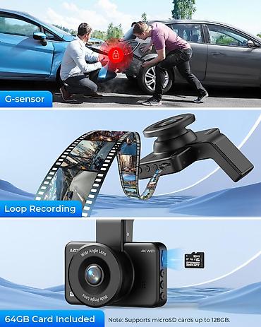 azdome m330: AZDOME M17 Pro 4K Ön + 1080P Arxa Dash Cam AZDOME M17 Pro avtomobil — 6