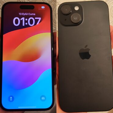 iphone şəki: IPhone 15, 128 GB, Qara, Zəmanət