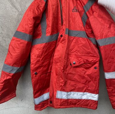 Kombinezonlar: Qırmızı rəngli iş geyimi dəsti – kombinezon və qışlıq iş gödəkçəsi - — 10