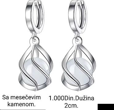 transport robe: Posrebrene minđuše od hirurskog čelika sa žigom S925, sa mesečevim — 1