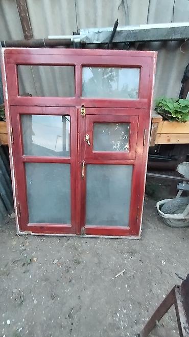 islenmis qapi pencere: Taxta qapı və pəncərə dəsti - Material: tam ağac (qırmızıtəhər lakla — 2