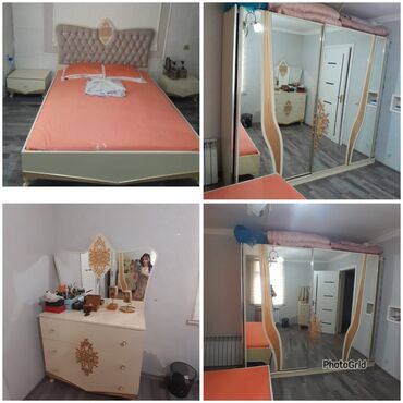 Yataq otağı dəstləri: İkinəfərlik çarpayı, Dolab, Termo, 2 tumba, İşlənmiş
