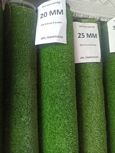 Laminat: 20 mm və 25 mm qalınlığında süni ot örtükləri təklif olunur. Bu
