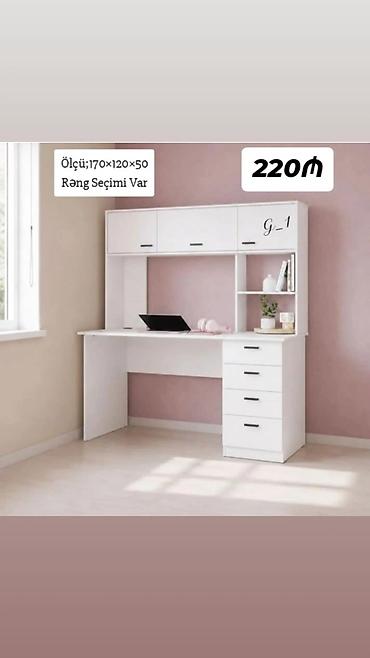 ofis dolablari: Masaüstü iş stolu – üst dolablı model - Ölçü: 170 × 120 × 50 sm - — 1