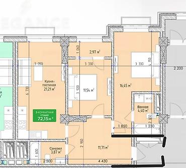 Продажа квартир: 3 комнаты, 77 м², 12 этаж — 6