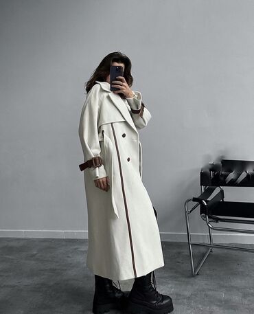 дизайнерское пальто шерсть: Пальто, Осень-весна, Овечья шерсть, Длинная модель, S (EU 36)