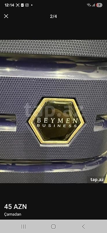 plas cadir: Beymen Business brendli sərt korpuslu çamadan. - Rəng: tünd mavi - — 4