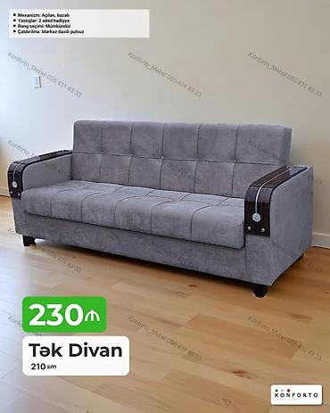 taxta doşəmə: Tək divan – 210 sm - Mexanizm: açılan, bazalı (yataq funksiyası və — 1