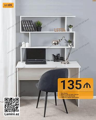 stol ofis: Yazı masası və rəfli kompakt iş guşəsi - Model: Yazı masasının — 1