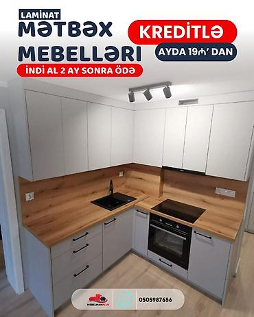 mebelman: Sifarişlə mətbəx dəsti, Özü çəkən petlələr, Mat laminat, Pulsuz çatdırılma — 5