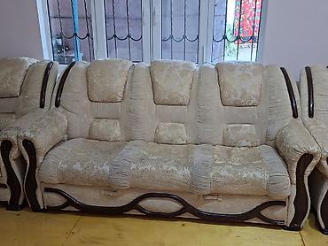 Mebel: İşlənmiş, Klassik divan, 2 kreslo, Bazasız, Açılan — 5