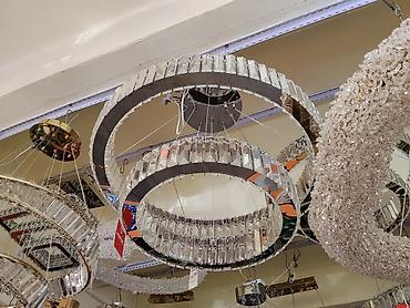 Люстры: Современная подвесная LED-люстра с тремя кольцами - Дизайн: три — 1