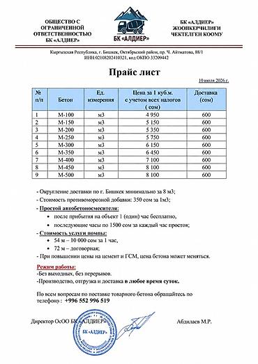 Курулуш бетону, M-100, Жолду каптоо үчүн — 3