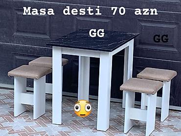 Masa dəsti – 70 AZN - Komplekt: 1 masa + 4 taburet - Masaüstü: qara lalafo.az -da Masa dəsti – 70 AZN - Komplekt: 1 masa + 4 taburet - Masaüstü: qara