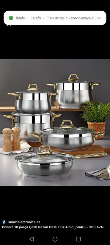 Tava-qazan dəstləri: Qazan, rəng - Gümüşü, Paslanmayan polad, Türkiyə — 4