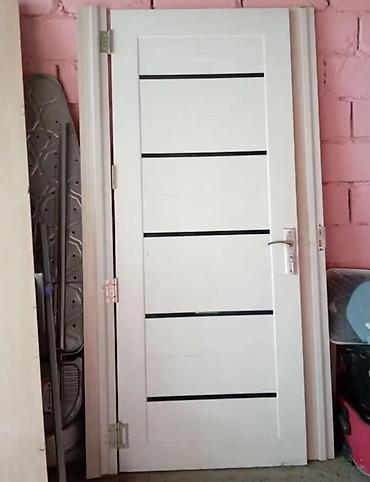 Двери и комплектующие: Ağ rəngli daxili qapı dəsti - Material: MDF/taxta kompozit panel — 1