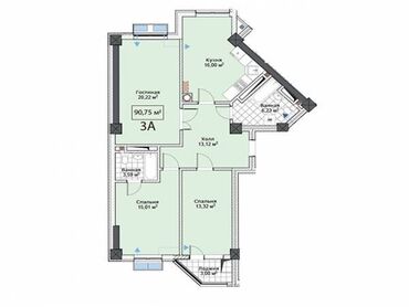 Продажа квартир: 3 комнаты, 90 м², Элитка, 14 этаж, ПСО (под самоотделку)