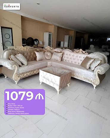 Divan və masa dəstləri: Künc divan dəsti - Model: Künc divan - Ölçü: 300 × 200 sm - Mexanizm — 1
