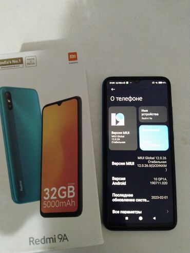 окна цена: Xiaomi, Redmi 9A, Б/у, 32 ГБ, цвет - Синий, 2 SIM