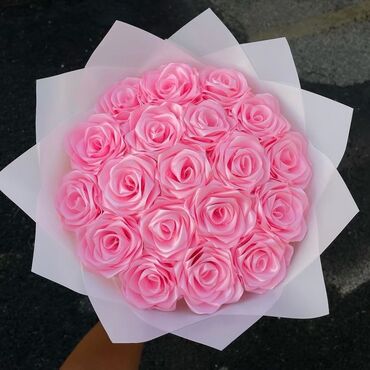 Цветы и букеты: Букеты из атласных лент - Розы ручной работы из плотных атласных лент — 3