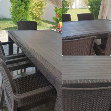 heyet ucun stol: Qonaq otağı üçün, İşlənmiş, Dördbucaq masa