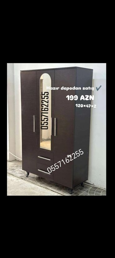 Dolablar: Yeni, 3 qapılı Düz dolab, Dolab-asılqan — 4