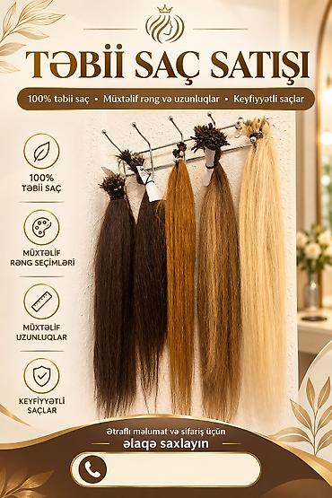 Təbii saç satışı - 100% təbii saç - Müxtəlif rəng seçimləri: tünd