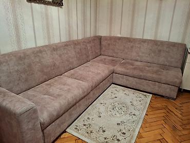rezinkali dosək uzluyu: Künc divan satılır. Zövqlü və minimalist dizayna malik L formalı künc — 1