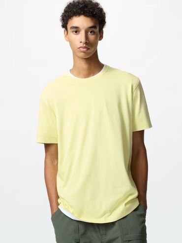 флейта цена: Мужская футболка, M (EU 38), Uniqlo, Новый, цвет - Желтый, Платная доставка, Самовывоз