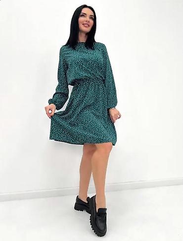 dance: Р 48/58, цена 250сом, распродажа Платье миди в мелкий горошек - — 2