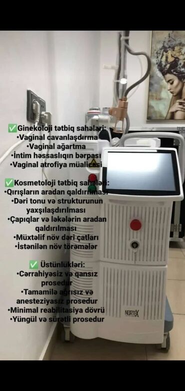 Lazer aparatları: Tatto silmə, Epilyasiya üçün, Fototerapiya üçün, Aleksandrit