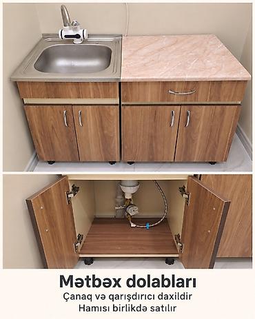 Mətbəx üçün modul lavabo dəsti smesitel daxil - İki bölmədən ibarət