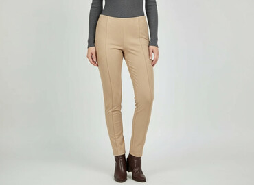 spodnie materiałowe damskie karmelowe: Material trousers for women, size S