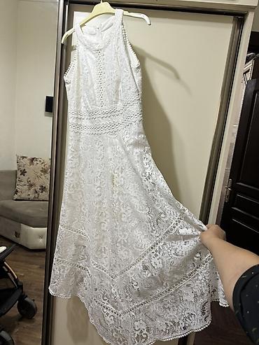 1 dəfə geyinilib Ağ rəngli krujeva maxi don - Model: yuxarıdan