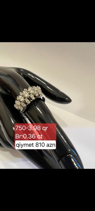Digər: Nişan, Üzük, Ağ qızıl, 750 Əyar, 3.01-4.00 Karat