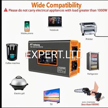 İnverterlər: Yeni Inverter, 100-300 Vt, 12 - 220 volt, Ünvandan götürmə, Ödənişli çatdırılma — 24