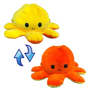 игрушки для 11 лет: Большой Осьминог - желтый/оранжевый Размер: Высота 28см Ширина 35см