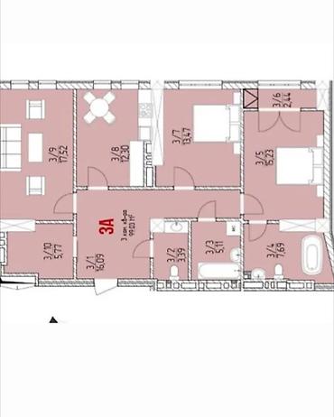 квартира район мадина: 3 комнаты, 100 м², Мадина Элитка, 8 этаж, ПСО (под самоотделку) — 7