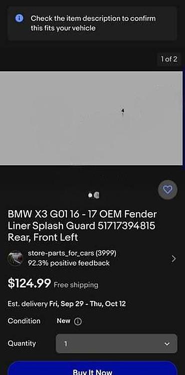 too box: POTKRILO PL G01 G02 ZA BMW X3, X4 | BMW x3 g01 x4 g02 prednje levo — 3